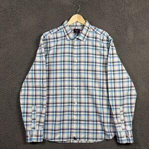 UNTUCKit Shirt Mens XL Blue Plaid Graciano WF Wrinkle Free Cotton Long Sleeve